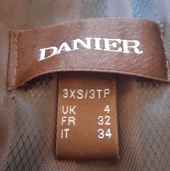 DANIER Leather Dark Green Jacket- 3XS- Fits Like Women's Regular Size Small - Picture 8 of 8